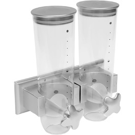 Дозатор для мюслі та сухофруктів 3L, пластиковий, срібний | Дозатор для каші, снеків