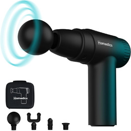 Масажер Homedics NOVO Mini - компактний електричний масажер для рук з 4 насадками та 6 рівнями інтенсивності, чорний