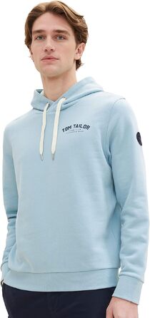 Чоловічий худі Tom Tailor з логопринтом, бежевий (розмір M, колір Dusty Mint Blue), арт. 26199