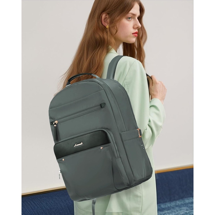 Рюкзак для ноутбука LOVEVOOK, водонепроникний, 15.6 дюймів, для роботи, школи, подорожей, під велику пляшку води, стильний, сірий