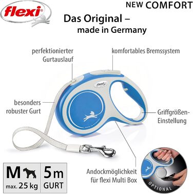 Flexi Comfort L рулетка для собак до 50 кг, 8 м, блакитна