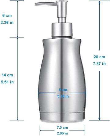 Дозатор для мила ARKTEK з нержавіючої сталі, 400 мл, 2 помпи, щітка, багаторазовий, для мила, шампуню, гелю для душу, миючого засобу, кухня, ванна кімната