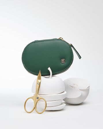 Набір для манікюру та педикюру ZWILLING 3 шт., комбіновані ножиці для нігтів, етикетка з веганської шкіри яблука, зелений