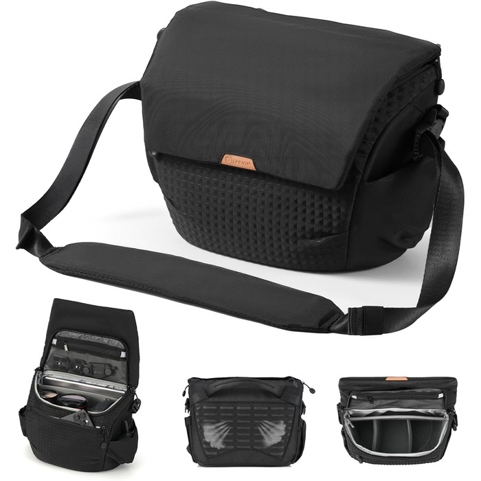 Водонепроникна сумка для камери Thorner - чорна, легка, з регульованим ременем