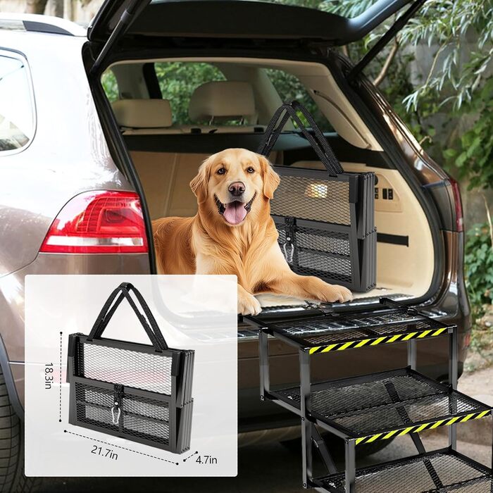 Східці для собак Hunderampe з 5 ступенів, складані, для вантажівок та SUV, регульована висота 35-90 см, до 100 кг