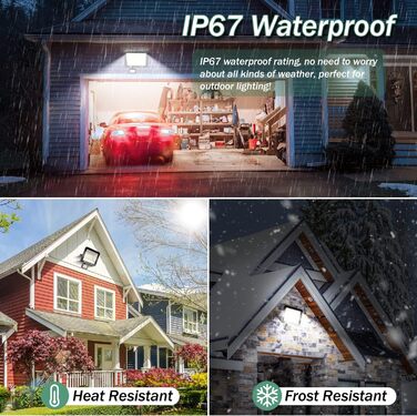 2 x LED Floodlights with Motion Sensor Outdoor 50W, 5000LM LED Floodlights with Motion Sensor Outdoor, 6500K Outdoor Lamp Outdoor Spotlight, IP67 Waterproof Spotlights Outdoor for Warehouse, Garden, Garage