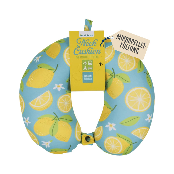 Подушка для шиї Lemons з мікрогранулятом - ергономічна подушка для подорожей (30x30 см)