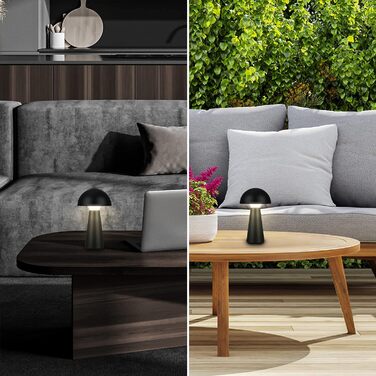 LED настільна лампа BRILONER бездротова з торшером, диммування, тепле світло, 28x16 см, чорний колір