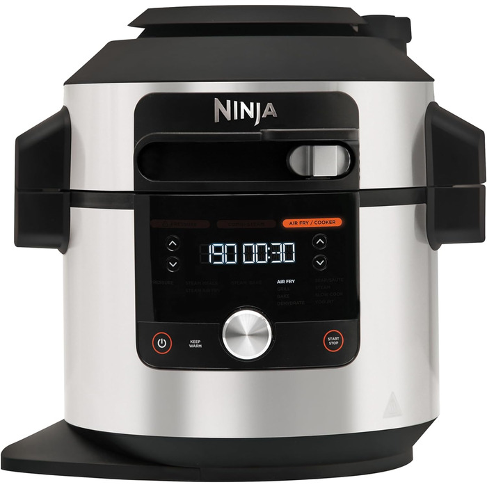 Ninja Foodi MAX Multi-Cooker with SmartLid, 7.5L, 12-in-1 Multi-Cooker, Pressure Cooker (Fast Cooking), Air Fryer (Hot Air Frying), Slow Cooker (Slow Cooking), Stainless Steel, OL650EU 12-in-1 MAX Multi-Cooker, 7.5L Stainless Steel