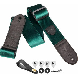 Гітарний ремінь Nefelibata з повного нубуку, вінтажний велюровий ремінь, безкоштовний подарунок: 4 медіатори + фіксатори ременя + кнопка для ременя, подарунок для бас-гітари, електро- та акустичної гітари (вишуканий фіолетовий, колір Різдва C#)