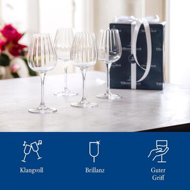 Villeroy & Boch Rose Garden - Келих для шампанського, набір 4 шт., 120 мл, кришталеве скло (прозорий)