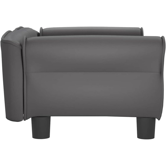 Крісло-ліжко для собак, м'яке ліжко для тварин, лежанка для маленьких собак та котів, сіре штучне шкіряне, 70 x 45 x 30 см