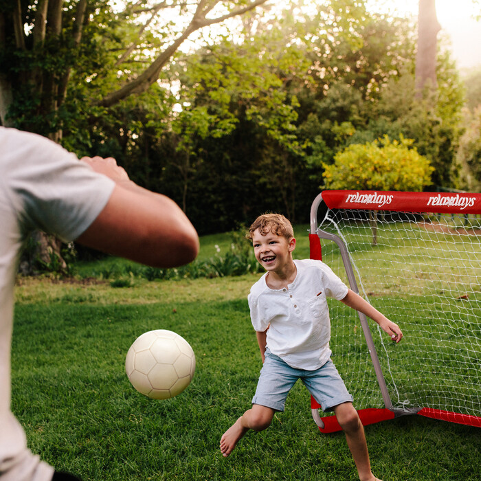 Relaxdays Football Goal Set, 2-Piece, Red