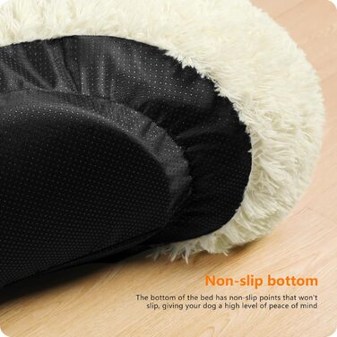 Ортопедичне ліжко для собак, круглий пуф-кіготник, софа для котів та собак, м'яке ліжко-кошик, можна прати, діаметр 100 см, бежеве (100 x 100 x 20 см)