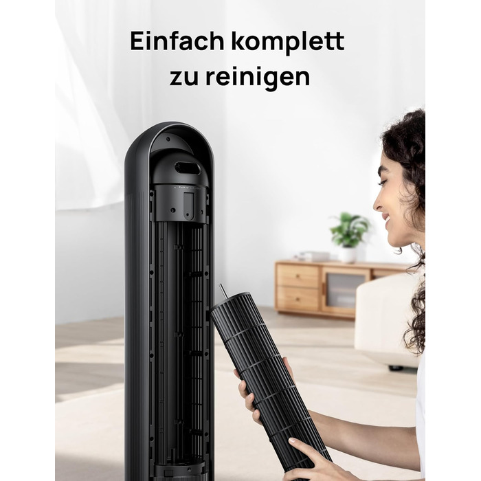 Дрео Turmventilator Nomad One: Тихий вентилятор з телепульта, 4 швидкості, 8 год таймер, білий/чорний