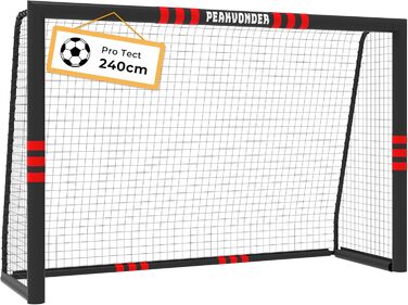 Ворота для футболу PEAKVONDER 300 см для дітей та дорослих, антикорозійне покриття, з анкерами для кріплення, м'яке оббиття