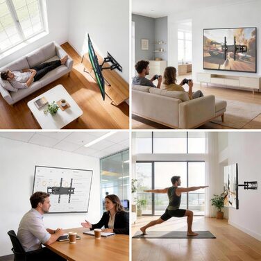 Настінне кріплення для телевізора 32-70 дюймів, поворотне, нахильне, до 50 кг, VESA 400x400 мм