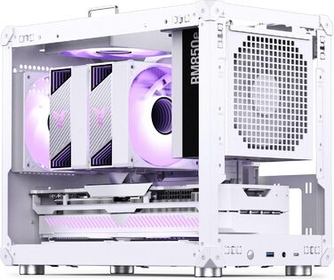 Корпус для ПК Jonsbo C6 MAX білий – компактний mATX з ручкою, сітчаста передня панель, підтримка GPU до 335 мм, CPU-кулер до 170 мм, 5 місць для вентиляторів