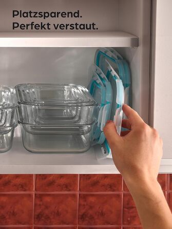 Контейнери для зберігання харчових продуктів Praknu 1000 мл (набір 4 шт.) - герметичні, штабельовані, без BPA, для мікрохвильовки та морозильника
