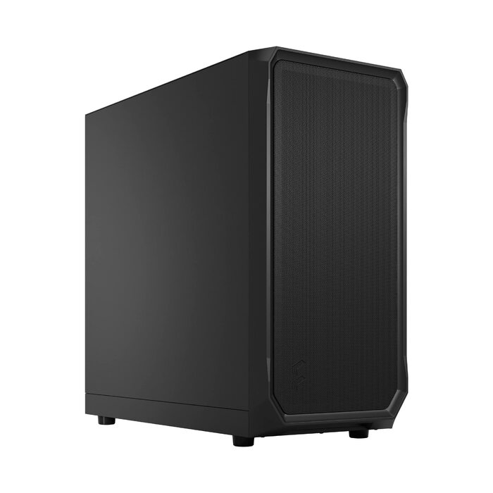 Корпус для ПК Fractal Design Focus 2 Black з темним склом, сітчаста передня панель, 2 вентилятори 140 мм, ATX, чорний