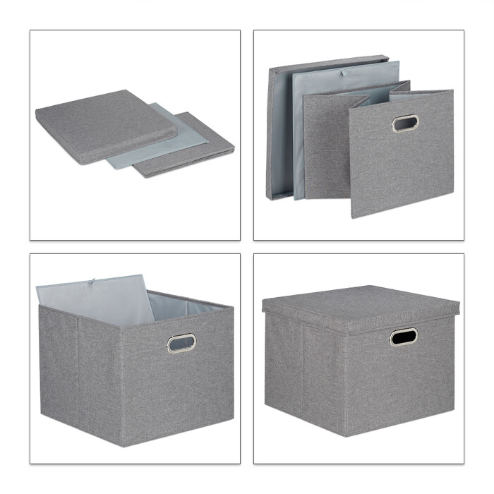 Relaxdays Set of 2 Square Storage Boxes