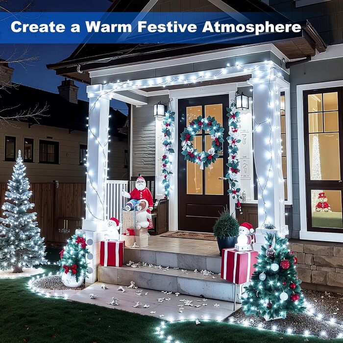 LED гірлянда 20 метрів, 1000 LED, для декору саду, балкону, весілля. 8 режимів, таймер, водонепроникність.