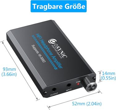 Портативний підсилювач навушників eSynic HiFi, 16-300 Ом, для MP3/MP4, телефону, ноутбука, планшета, з акумулятором