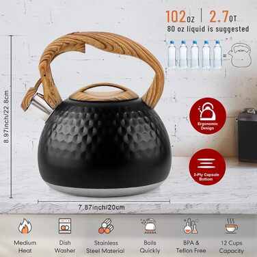 Чайник-свисток Teekessel з нержавіючої сталі, для всіх типів плит