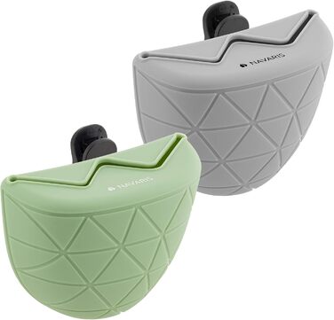 Набір силіконових мішечків для корму Navaris для собак (2 шт.) - мішечки для ласощів, сухого та вологого корму з кліпсою та магнітом - сірий & червоний (зелений/сірий)