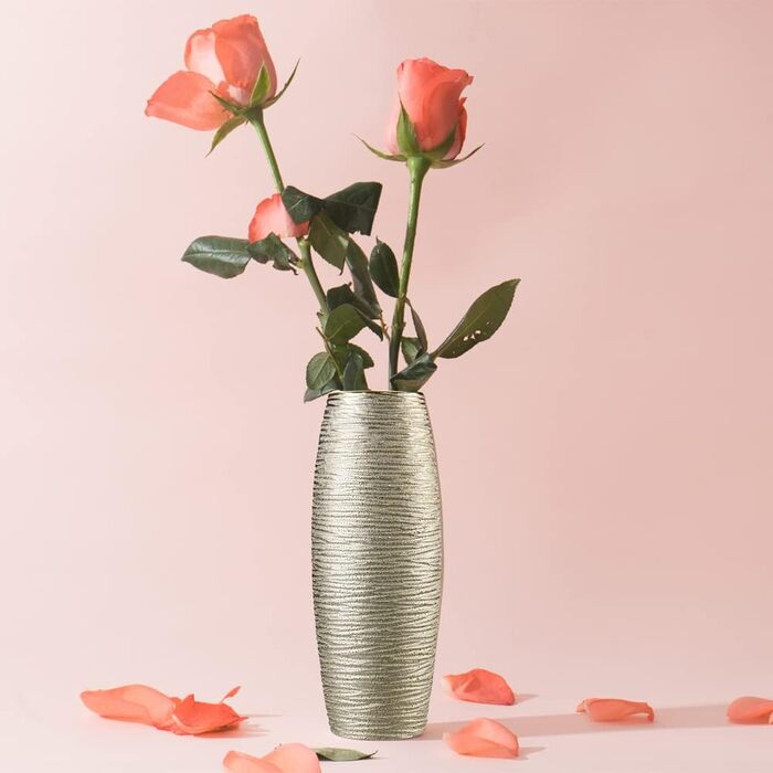 3-Piece Ceramic Pampas Grass Vase Set - Decorative Vases for Home, Table Arrangements, Living Room, Office, Wedding & Holiday Decor - 28cm Tall
