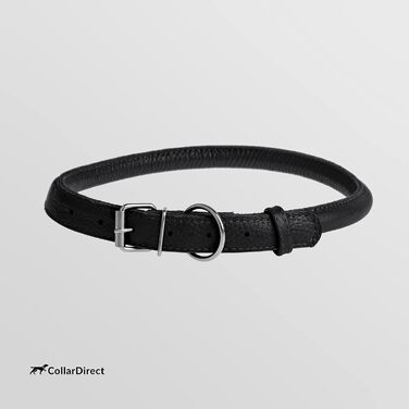 Нашийник для собак CollarDirect з м'якої шкіри, круглий, рулонований, ручної роботи, справжня шкіра, для цуценят, маленьких та великих собак, котів, чорний, рожевий, червоний, фіолетовий, синій, 35-40 см