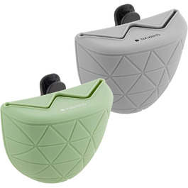 Набір силіконових мішечків для корму Navaris для собак (2 шт.) - мішечки для ласощів, сухого та вологого корму з кліпсою та магнітом - сірий & червоний (зелений/сірий)