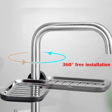 Поличка для душу без свердління MZSX, органайзер для мила, регульована штанга, поличка для душу з нержавіючої сталі, сірий колір