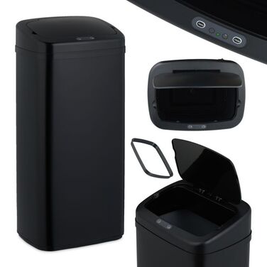 Relaxdays Black Sensor Trash Can