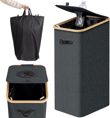 AINIYNM Deposit Bottle Collection Container with Lid 100L XXL Carry Bag Deposit Container with Holes Deposit Bottle Storage Empty Containers Deposit Bottle Container for Kitchen and Storage Room