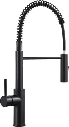 Змішувач кухонний CECIPA з витяжною лійкою, чорний, нержавіюча сталь, 360° обертання, 2 режими струменя