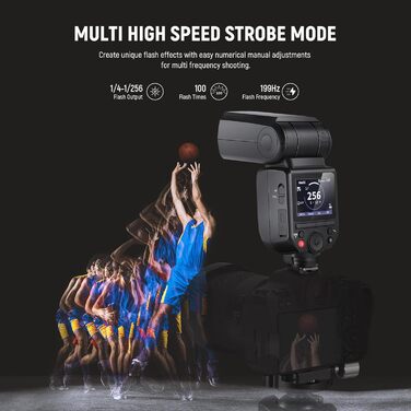 NEEWER Z880-C 2.4G 76W TTL Speedlite Flash для Canon з моделюючим світлом, швидким перемиканням та акумулятором 7.2V/3000mAh