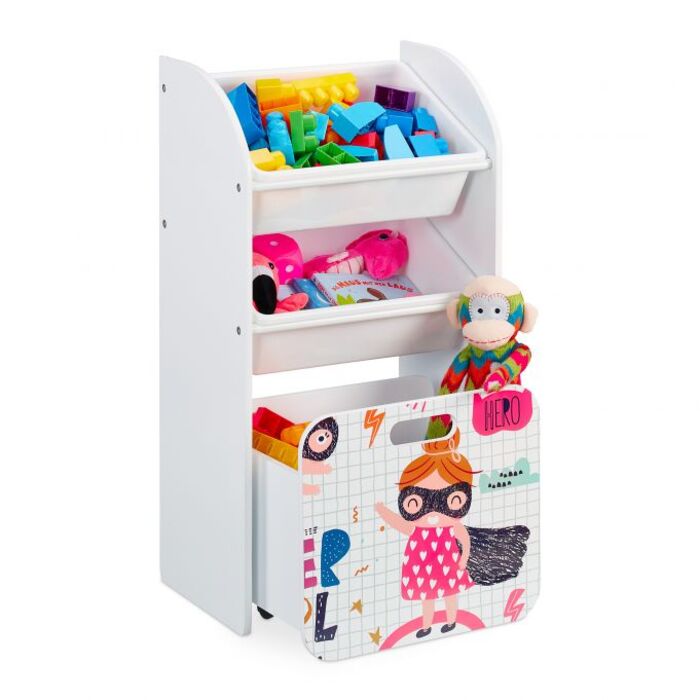 Relaxdays Narrow Children's Shelf with Heroine Motif