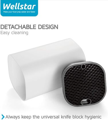 Універсальний пластиковий блок для ножів WELLSTAR, без ножів, на 16-18 штук, знімний для легкої чистки, компактний тримач