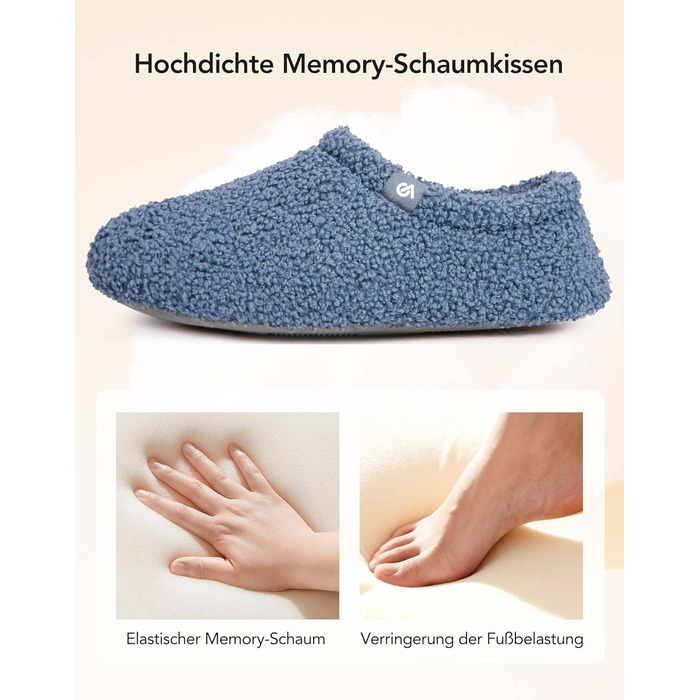 В'язані домашні тапочки VeraCosy з піною пам'яті та фетровою устілкою, з підкладкою з полярного флісу