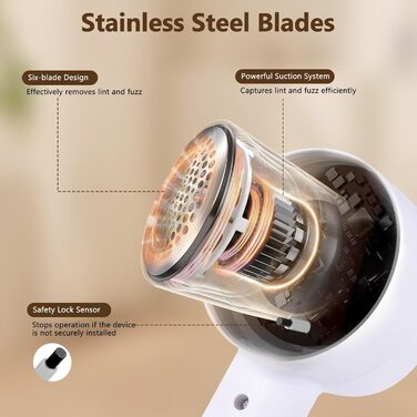 Електричний видалення ворсу Blendura - бездротовий триммер для одягу з 6 лезами, 3 рівня та LED-дисплеєм