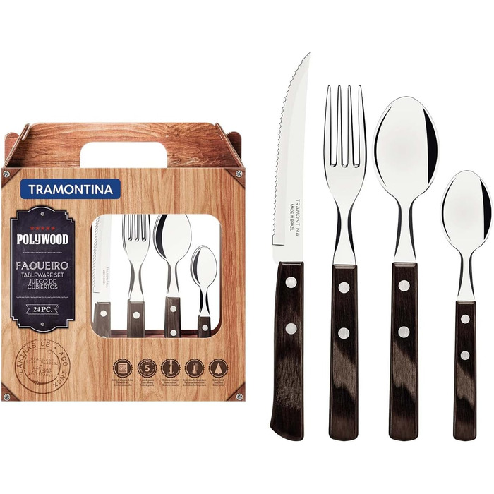 Tramontina 24-Piece Silverware Set 21199/905
