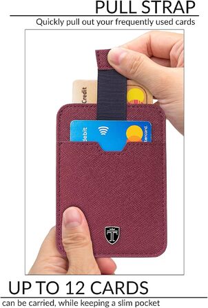 Слім-гаманець TRAVANDO Dallas для чоловіків, RFID-захист, картхолдер на 12 карт, компактний портмоне (Червоний)