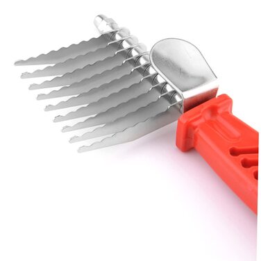 Набір гребінців для грумінгу тварин POPETPOP (3 шт.): для собак та котів, видалення шерсті, розплутування, середній розмір, червоний