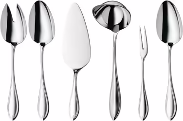 WMF Premiere Cutlery Set, 12 Place Settings, 66 Pieces, 60 Pieces with Serving Utensils, Hollow-Ground Knives, Cromargan protect polished, scratch-resistant, dishwasher-safe, 66-piece Single