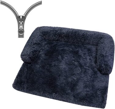 Ліжко для собак великих та маленьких порід, захист дивану, плюшеве, м'яке, дихаюче, ліжко для котів, тепле зимове, довговічне, зручне, миється, нековзне, подушка для собак (M 90x90x20 см, Темно-сірий)