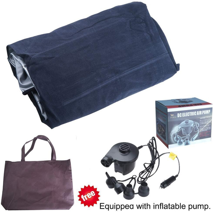 Надувний матрац для авто SUV з насосом (чорний) - зручний для кемпінгу та подорожей