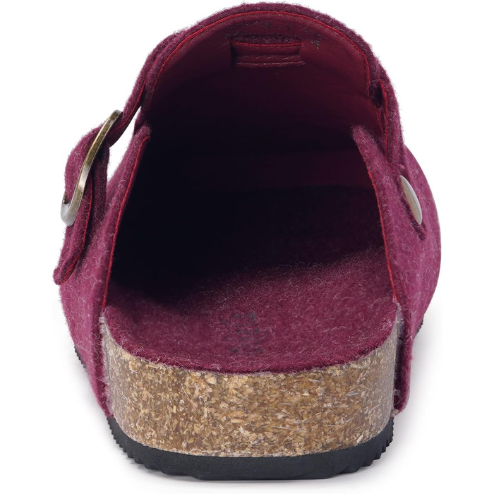 Тапочки халатні жіночі Dokela зимові, утеплені, чоловічі, з повстю, з корковим устілкою, шльопанці, мокасини, антиковзаючі, зручні, шкіряні, червоні (41 EU)