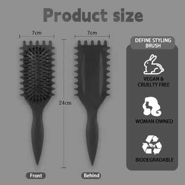 Щітка для локонів Lockenbürste: розгладжує, формує, не тягне, нейлон, унісекс (24 см)