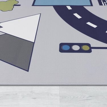 Дитячий килим Paco Home для хлопчиків та дівчаток, 140x200 см, сірий, антиковзкий, сучасний килим в дитячу кімнату